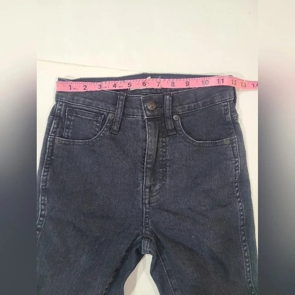 Madewell 10" High Rise Skinny Raw Hem Grey Jeans Stretch Size 23 - Picture 6 of 10